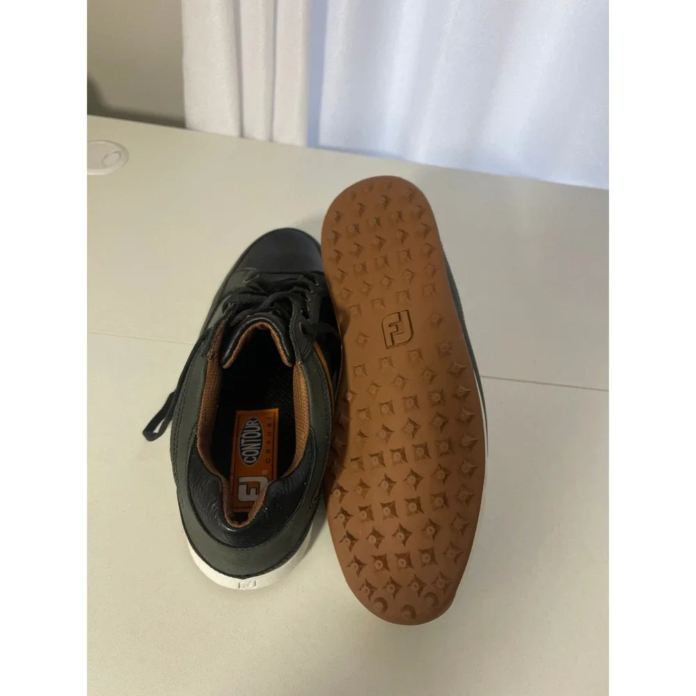 FootJoy Contour Casual Men's Golf Shoes Black Charcoal Leather Spikeless 54363